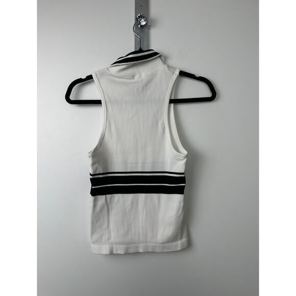 ANTHROPOLOGIE Maeve Ribbed Polo Tank Top Size L/XL Collar Striped Sleeveless A60 - Picture 5 of 7